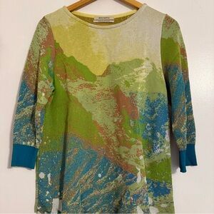 Aldomartins Anthropologie Abstract Pullover Sweater 3/4 Sleeve Lightweight M